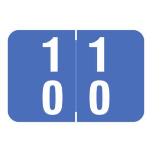 Smead DDS Compatible Double Digit Numeric Labels, Number "10", Blue, Laminated Stock, 1" x 1-1/2" Individual Numbers - Roll of 500