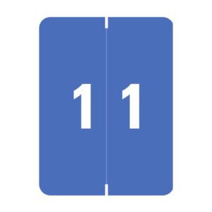 Smead XLCC Compatible Numeric Labels, Number "1", Blue, Laminated Stock, 2" x 1-1/2" Individual Numbers - Roll of 500 - Image 1