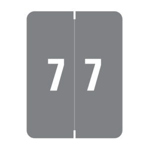 Smead XLCC Compatible Numeric Labels, Number "7", Grey, Laminated Stock, 2" x 1-1/2" Individual Numbers - Roll of 500 - Image 1