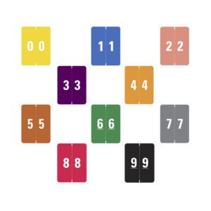 Smead XLCC Compatible Numeric Labels, Laminated Stock, 2" x 1-1/2" , Starter Kit - 10 Rolls of 500 - Image 1