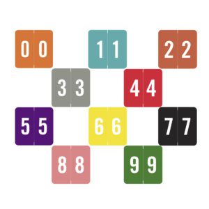 Sav-Tyme 1700 Compatible Numeric Labels, Laminated Stock, 1-1/2" X 1-1/2" Individual Numbers - 10 Rolls of 500 - Image 1