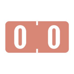 TBNV Compatible Numeric Labels, Number "0", Pink, Vinyl Kimdura Stock, 1/2" X 1" Individual Numbers - Roll of 500 - Image 1