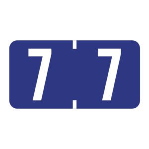 TBNV Compatible Numeric Labels, Number "7", Royal Blue, Vinyl Kimdura Stock, 1/2" X 1" Individual Numbers - Roll of 500 - Image 1