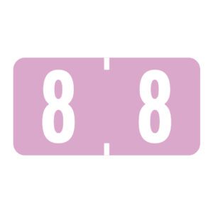 TBNV Compatible Numeric Labels, Number "8", Lilac, Vinyl Kimdura Stock, 1/2" X 1" Individual Numbers - Roll of 500 - Image 1