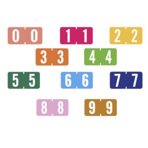 TBNV Compatible Numeric Labels, #0-9 Numeric Set, Vinyl Kimdura Stock, 1/2" X 1" Individual Numbers - 10 Rolls of 500 - Image 1