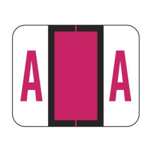 Tab 1286 Compatible Alpha Labels, Letter "A", Red, Vinyl Stock, 1" X 1-1/4" Individual Letters - Sheet of 50 - Image 1