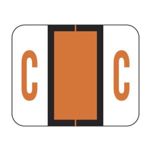 Tab 1286 Compatible Alpha Labels, Letter "C", Dark Orange, Vinyl Stock,  1" X 1-1/4" Individual Letters - Sheet of 50 - Image 1