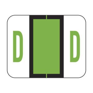 Tab 1286 Compatible Alpha Labels, Letter "D", Light Green, Vinyl Stock,  1" X 1-1/4" Individual Letters - Sheet of 50 - Image 1