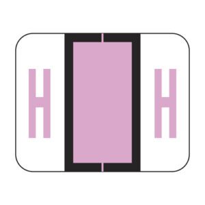 Tab 1286 Compatible Alpha Labels, Letter "H", Lilac, Vinyl Stock,  1" X 1-1/4" Individual Letters - Sheet of 50 - Image 1