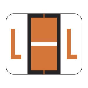Tab 1286 Compatible Alpha Labels, Letter "L", Dark Orange, Vinyl Stock,  1" X 1-1/4" Individual Letters - Sheet of 50 - Image 1