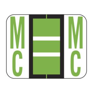 Tab 1283 Compatible Alpha Labels, Letter "Mc", Light Green, Vinyl Stock,  1" X 1-1/4" Individual Letters - Roll of 500 - Image 1