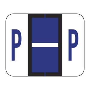 Tab 1286 Compatible Alpha Labels, Letter "P", Purple, Vinyl Stock,  1" X 1-1/4" Individual Letters - Sheet of 50 - Image 1