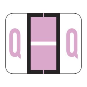 Tab 1286 Compatible Alpha Labels, Letter "Q", Lilac, Vinyl Stock,  1" X 1-1/4" Individual Letters - Sheet of 50 - Image 1