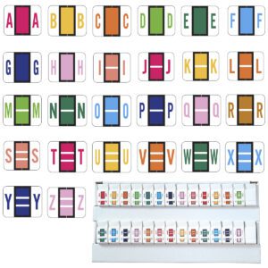 Tab 1283 Compatible Alpha Labels, Letter A-Z set tray without MC, Vinyl Stock, 1" X 1-1/4", 26 Roll of 500 - Image 1