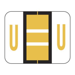 Tab 1286 Compatible Alpha Labels, Letter "U", Light Orange, Vinyl Stock,  1" X 1-1/4" Individual Letters - Sheet of 50 - Image 1