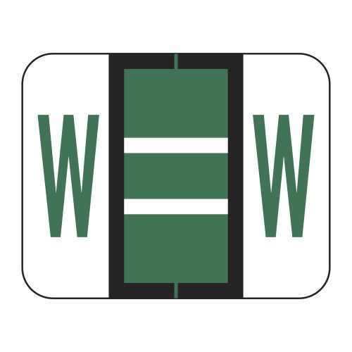 Tab 1286 Compatible Alpha Labels, Letter “W”, Dark Green, Vinyl Stock ...