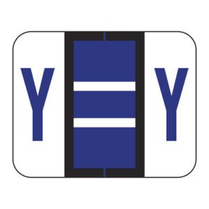 Tab 1286 Compatible Alpha Labels, Letter "Y", Purple, Vinyl Stock,  1" X 1-1/4" Individual Letters - Sheet of 50 - Image 1