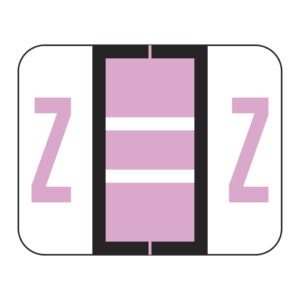 Tab 1286 Compatible Alpha Labels, Letter "Z", Lilac, Vinyl Stock,  1" X 1-1/4" Individual Letters - Sheet of 50 - Image 1