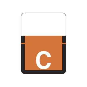 Tab 1307 Compatible Alpha Labels, Letter "C", Dark Orange, Vinyl Stock, 1" X 3/4" Individual Letters - Roll of 500 - Image 1