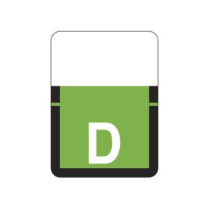 Tab 1307 Compatible Alpha Labels, Letter "D", Light Green, Vinyl Stock, 1" X 3/4" Individual Letters - Roll of 500 - Image 1