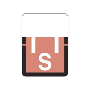 Tab 1307 Compatible Alpha Labels, Letter "S", Pink, Vinyl Stock, 1" X 3/4" Individual Letters - Roll of 500 - Image 1