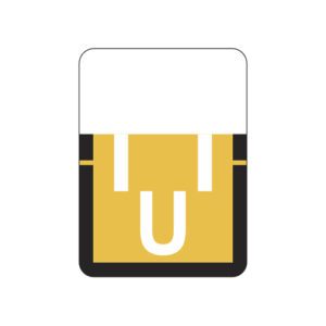 Tab 1307 Compatible Alpha Labels, Letter "U", Light Orange, Vinyl Stock, 1" X 3/4" Individual Letters - Roll of 500 - Image 1