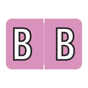Barkley FACPM Compatible Alpha Labels, Letter "B", Light Pink, Laminated Stock, 1" X 1-1/2" Individual Letters - Roll of 500 - Image 1