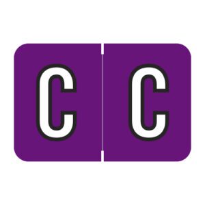 Barkley FACPM Compatible Alpha Labels, Letter "C", Purple, Laminated Stock, 1" X 1-1/2" Individual Letters - Roll of 500 - Image 1