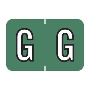 Barkley FACPM Compatible Alpha Labels, Letter "G", Dark Green, Laminated Stock, 1" X 1-1/2" Individual Letters - Roll of 500 - Image 1