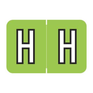 Barkley FACPM Compatible Alpha Labels, Letter "H", Light Green, Laminated Stock, 1" X 1-1/2" Individual Letters - Roll of 500 - Image 1