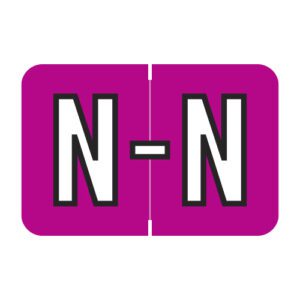 Barkley FACPM Compatible Alpha Labels, Letter "N", Dark Pink, Laminated Stock, 1" X 1-1/2" Individual Letters - Roll of 500 - Image 1
