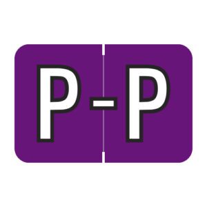 Barkley FACPM Compatible Alpha Labels, Letter "P", Purple, Laminated Stock, 1" X 1-1/2" Individual Letters - Roll of 500 - Image 1