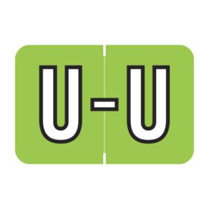 Barkley FACPM Compatible Alpha Labels, Letter "U", Light Green, Laminated Stock, 1" X 1-1/2" Individual Letters - Roll of 500 - Image 1