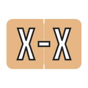 Barkley FACPM Compatible Alpha Labels, Letter "X", Gold, Laminated Stock, 1" X 1-1/2" Individual Letters - Roll of 500 - Image 1
