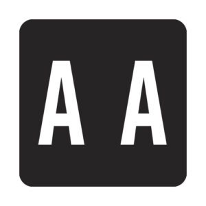 Barkley FADBM Compatible Alpha Labels, Letter "A", Black, Laminated Stock, 1-1/2" X 1-1/2" Individual Letters - Pack of 228 - Image 1