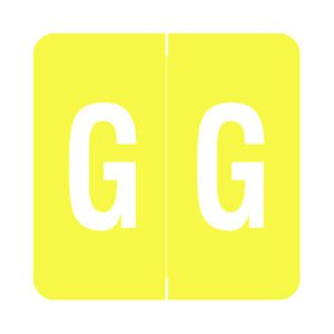 Barkley FADBM Compatible Alpha Labels, Letter "G", Yellow, Laminated Stock, 1-1/2" X 1-1/2" Individual Letters - Pack of 228 - Image 1