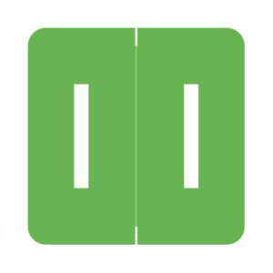 Barkley FADBM Compatible Alpha Labels, Letter "I", Dark Green, Laminated Stock, 1-1/2" X 1-1/2" Individual Letters - Pack of 228 - Image 1