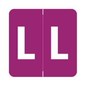 Barkley FADBM Compatible Alpha Labels, Letter "L", Dark Pink, Laminated Stock, 1-1/2" X 1-1/2" Individual Letters - Pack of 228 - Image 1