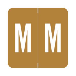 Barkley FADBM Compatible Alpha Labels, Letter "M", Light Brown, Laminated Stock, 1-1/2" X 1-1/2" Individual Letters - Pack of 228 - Image 1