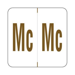 Barkley FADBM Compatible Alpha Labels, Letter "Mc", White, Laminated Stock, 1-1/2" X 1-1/2" Individual Letters - Pack of 228 - Image 1