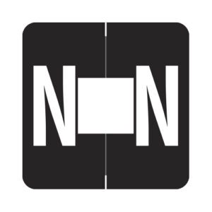 Barkley FADBM Compatible Alpha Labels, Letter "N", Black, Laminated Stock, 1-1/2" X 1-1/2" Individual Letters - Pack of 228 - Image 1