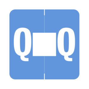 Barkley FADBM Compatible Alpha Labels, Letter "Q", Light Blue, Laminated Stock, 1-1/2" X 1-1/2" Individual Letters - Pack of 228 - Image 1