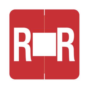 Barkley FADBM Compatible Alpha Labels, Letter "R", Red, Laminated Stock, 1-1/2" X 1-1/2" Individual Letters - Pack of 228 - Image 1