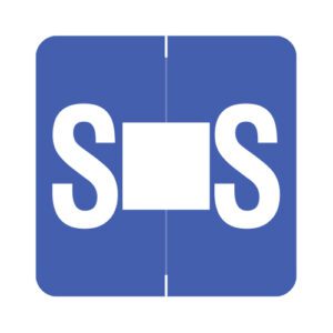 Barkley FADBM Compatible Alpha Labels, Letter "S", Dark Blue, Laminated Stock, 1-1/2" X 1-1/2" Individual Letters - Pack of 228 - Image 1