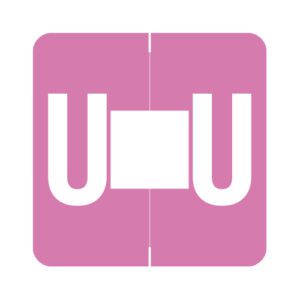 Barkley FADBM Compatible Alpha Labels, Letter "U", Light Pink, Laminated Stock, 1-1/2" X 1-1/2" Individual Letters - Pack of 228 - Image 1