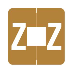 Barkley FADBM Compatible Alpha Labels, Letter "Z", Light Brown, Laminated Stock, 1-1/2" X 1-1/2" Individual Letters - Pack of 228 - Image 1