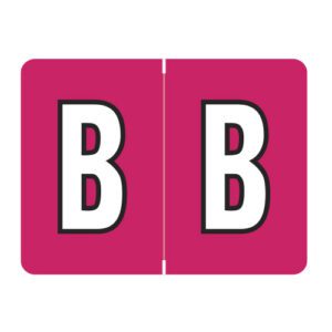 Datafile Compatible Alpha Labels, Letter "B", Red, Laminated Stock, 15/16" X 1-1/4" Individual Letters - Roll of 500 - Image 1