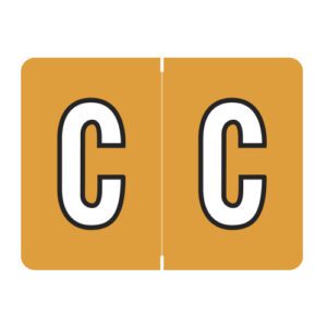 Datafile Compatible Alpha Labels, Letter "C", Light Orange, Laminated Stock, 15/16" X 1-1/4" Individual Letters - Roll of 500 - Image 1