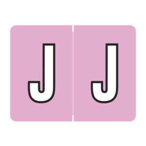 Datafile Compatible Alpha Labels, Letter "J", Lilac, Laminated Stock, 15/16" X 1-1/4" Individual Letters - Roll of 500 - Image 1