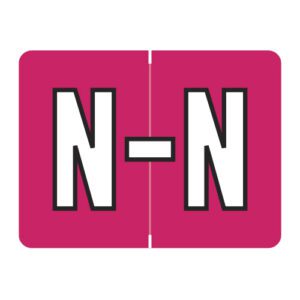 Datafile Compatible Alpha Labels, Letter "N", Red, Laminated Stock, 15/16" X 1-1/4" Individual Letters - Roll of 500 - Image 1